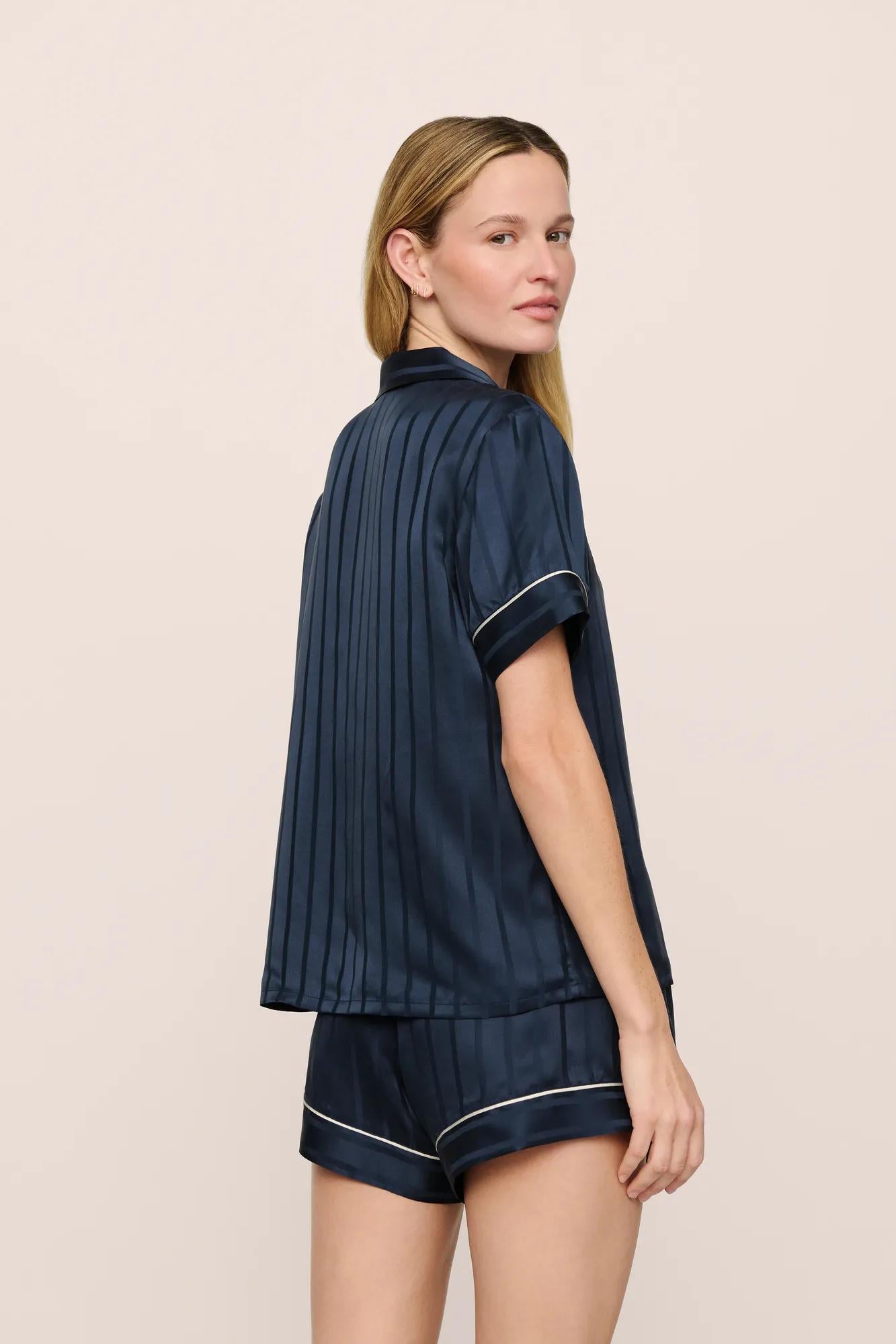 Inez Washable Silk Jacquard Short PJ Set