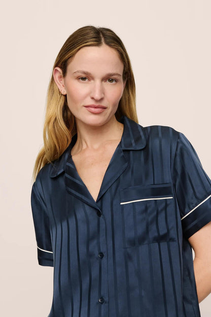 Inez Washable Silk Jacquard Short PJ Set